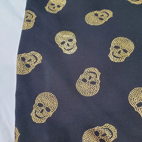 Pencil Skull Skirt Gold Black Sz XL - Picture 3 of 5